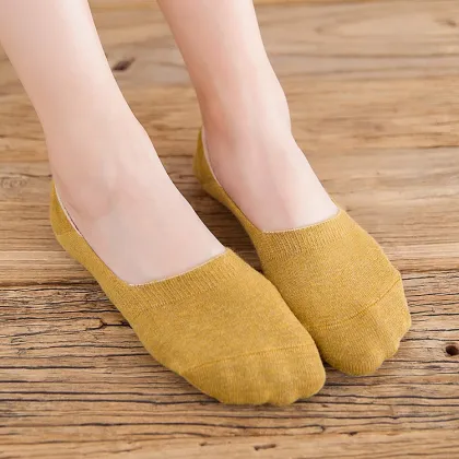thin cotton polyester spandex lady's invisible boat socks