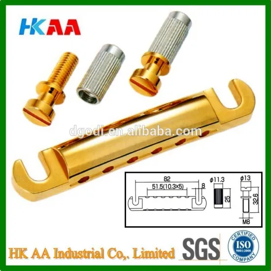 Custom high precision gold plated Electric Guitar Stop Bar Tailpiece