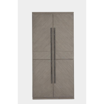 Oak Wood Herringbone Accent Cabinet for Living Room Furniture