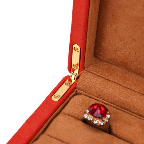 Luxury Custom Orange Microfiber Leather Jewelry Storage box