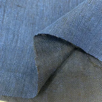 Two tones linen fabric with herringbone