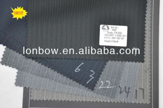 stripe fine quality t/r men's suiting fabric in stock