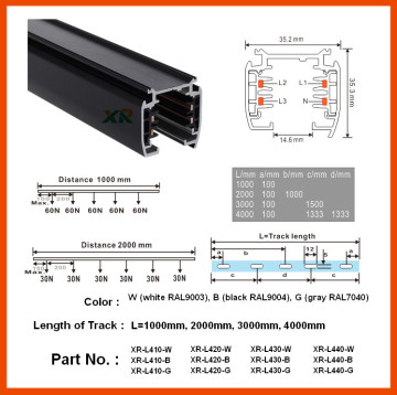 LED 4 Wires Track Rail System with Earthled