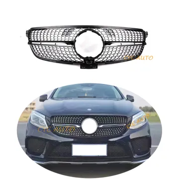 Black Chrome Silver Diamond Front Bumper Grille for Mercedes-Benz GLE Class X292/C292 Coupe 2016-2018