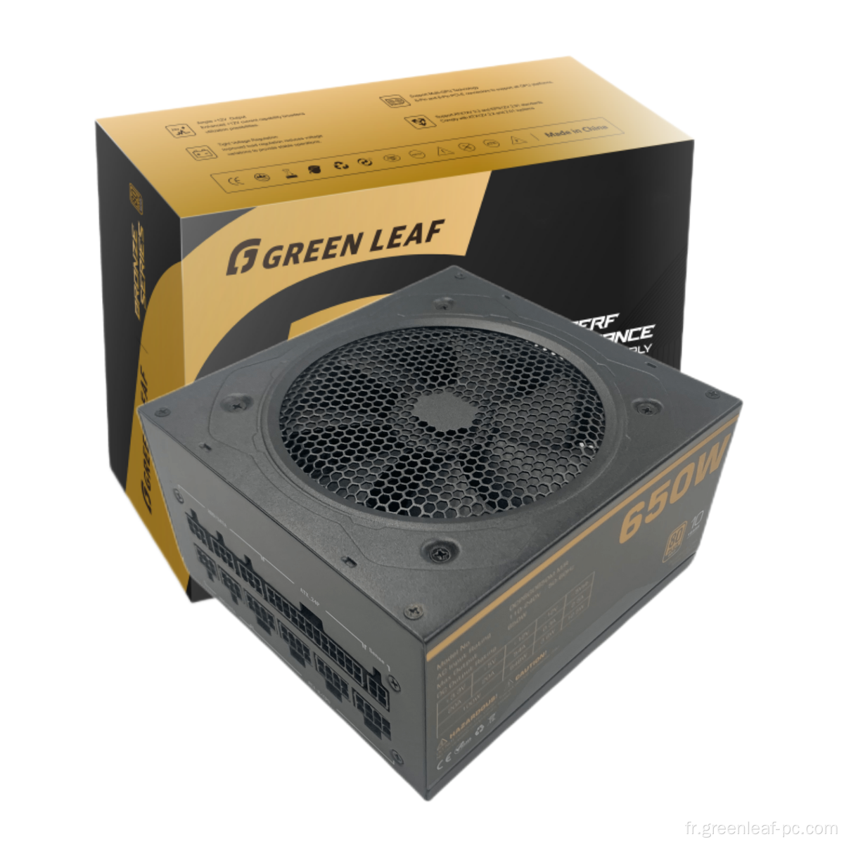 Green Leaf High Efficiency Game Power Alimentation 650W