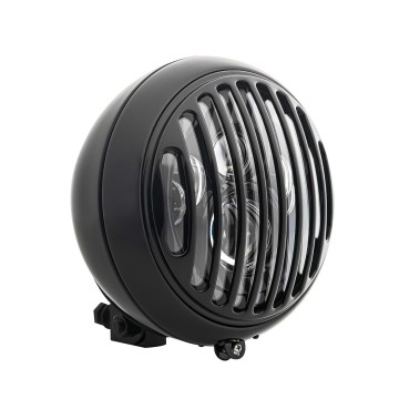 Black 7\" LED Grille Motorcycle Headlight for Harley-Davidson Café Racer & Bobber
