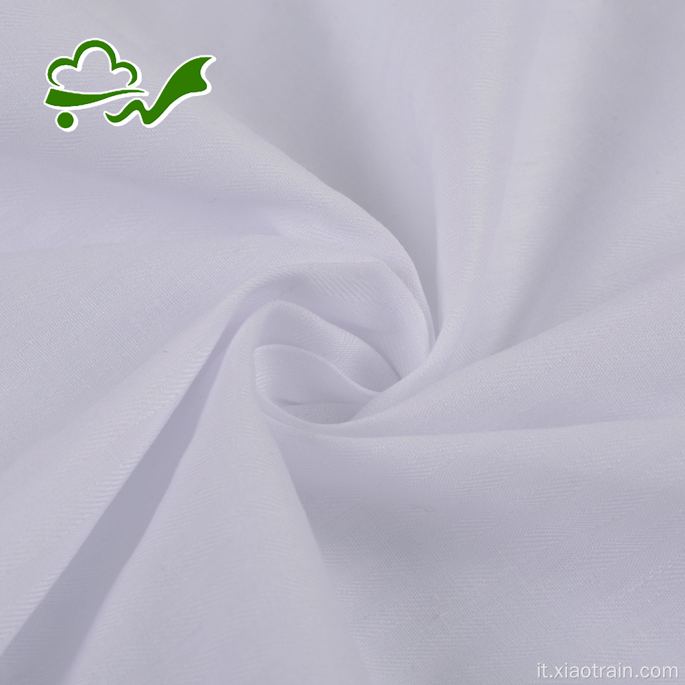 Tessuto in jersey di cotone poliestere bianco intrecciato