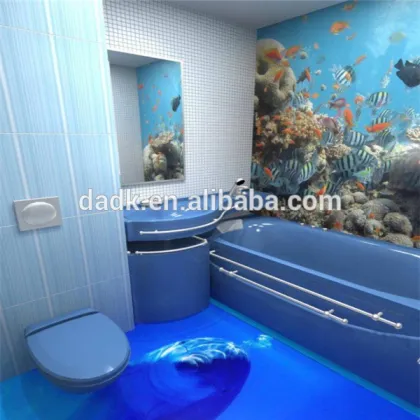 3D plastik wallpaper floor with oceans printed