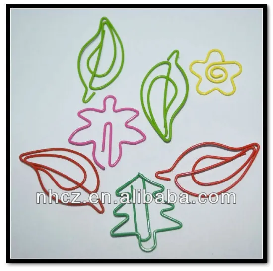 leaf and tree shape different kinds paper clip