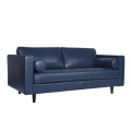 Nowoczesna skórzana sofa sven w kolorze niebieskim