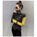 Striped jumper bottoming shirt female