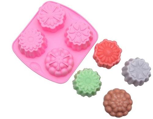 4 Box Flower Silicone Soap Mold (211)