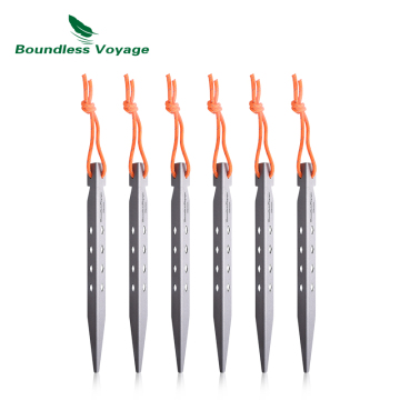 Boundless Voyage V-Shape Windproof Titanium Tent Stakes for Outdoor Camping