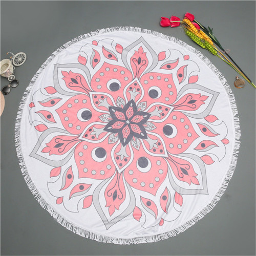 Solid Color Pink Circle Big Beach Towel w