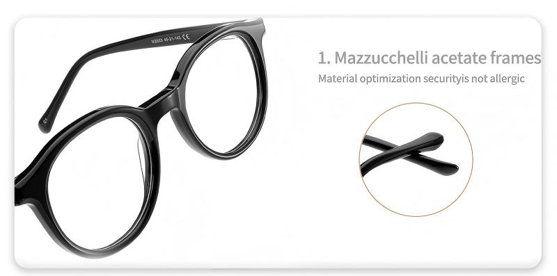 Round shape acetate optical frame ME2021-detail 1