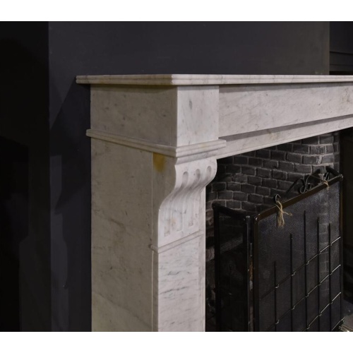 Handcrafted Solid Marble Fireplace Mantel Classic Design