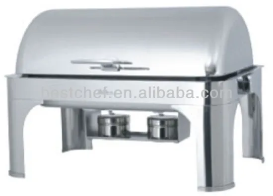 18-10 stainless steel Oblong roll-top chafing dish set
