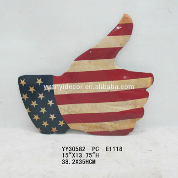 hands shape metal embossed tin sign