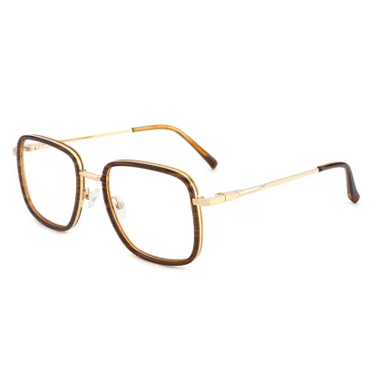 Stock Eyewear Frame Fashion Acetate Metal Optical Eyeglasses Reading Glasses
