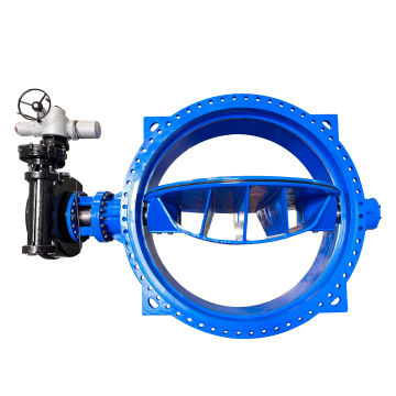 DN2600 PN10 Large Flange Double Eccentric Butterfly Valve with Worm Gear and Electric Actuator
