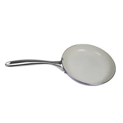 High Quality Ceramic Flat Bottom Stainless Steel Long Handle Non-Stick Frying Pan
