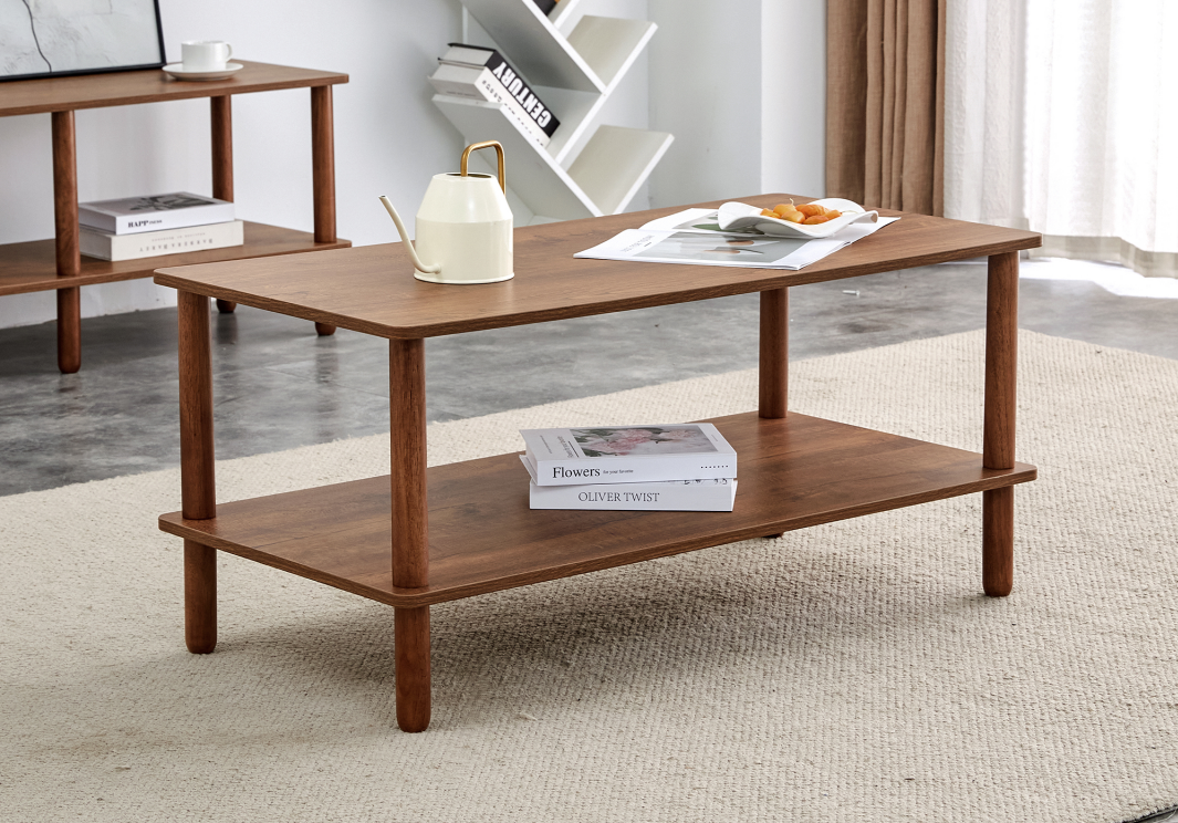 Elegant Modern Coffee Table with Dual Square Structure