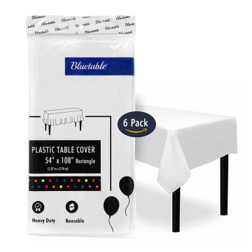 Clear Table Top Protector Plastic Tablecloth 12 Pack Heavy Duty Rectangle 54 X 108