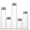 Botella de almacenamiento de alimentos de vidrio de 37 mm con tapa de aluminio