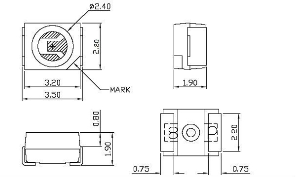 size of UV LED