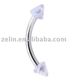 Clear MARBLE Curved Barbell Eyebrow Ring body piercing jewelry