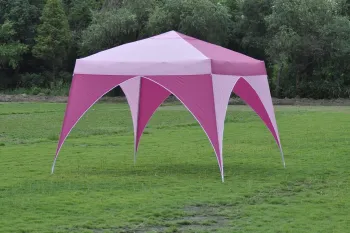 New Style Two Color Steel 6 Edge Shape Pop up Gazebo