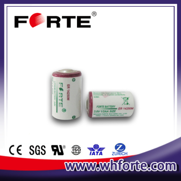 1/2AA 3.6 V Lisocl2 Lithium Thionyl Chloride Battery er14250m