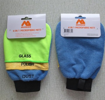 4 in 1 microfiber glove glass cleaning glove microfiber towel dust microfiber towel