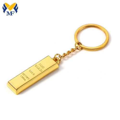 Customized ​Gold Bar Metal Keychain With Your Design