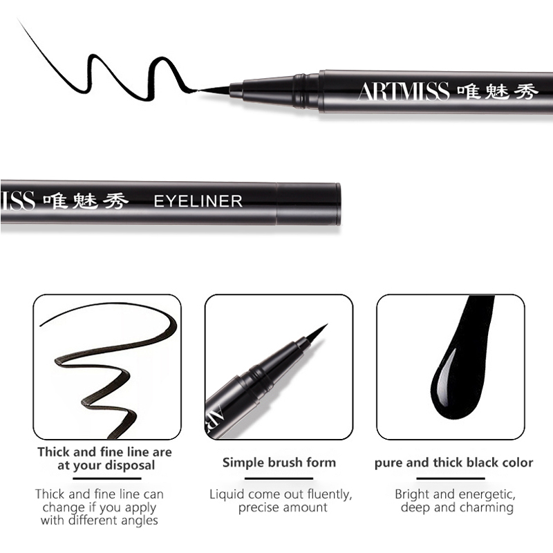 Dry quickly Proof against water Oil and sweat eye liner pencil waterproof liquid eyeliner