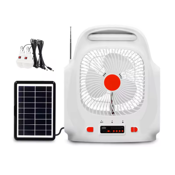 12-Inch Rechargeable Solar Power Fan with 4000 mAh for Outdoor Camping