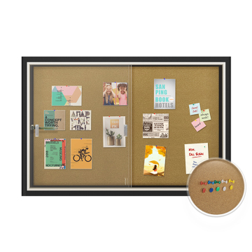 Hochwertige schwarze Rahmenglaskorken - Neuankömmlinge lockbare Wandmontage Bulletin Boards