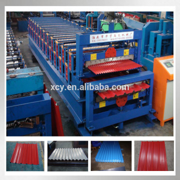 Double-layer color steel roofing sheet &wall panel roll forming machine