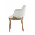 Nordic Style Dining Room Furniture Simple Design Ash Solid Wood Dining Chair Padded Seat for Commercial Restaurant