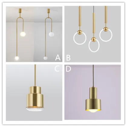 Golden Kitchen Island Pendant Lights - Modern LED Ceiling Hang Lights