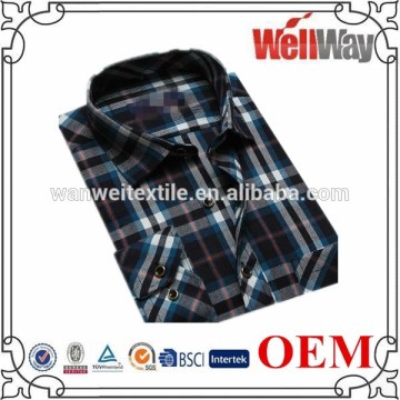 OEM mens shirts slim fit contrast color collar and cuff dress shirts vertical striped men's shirt