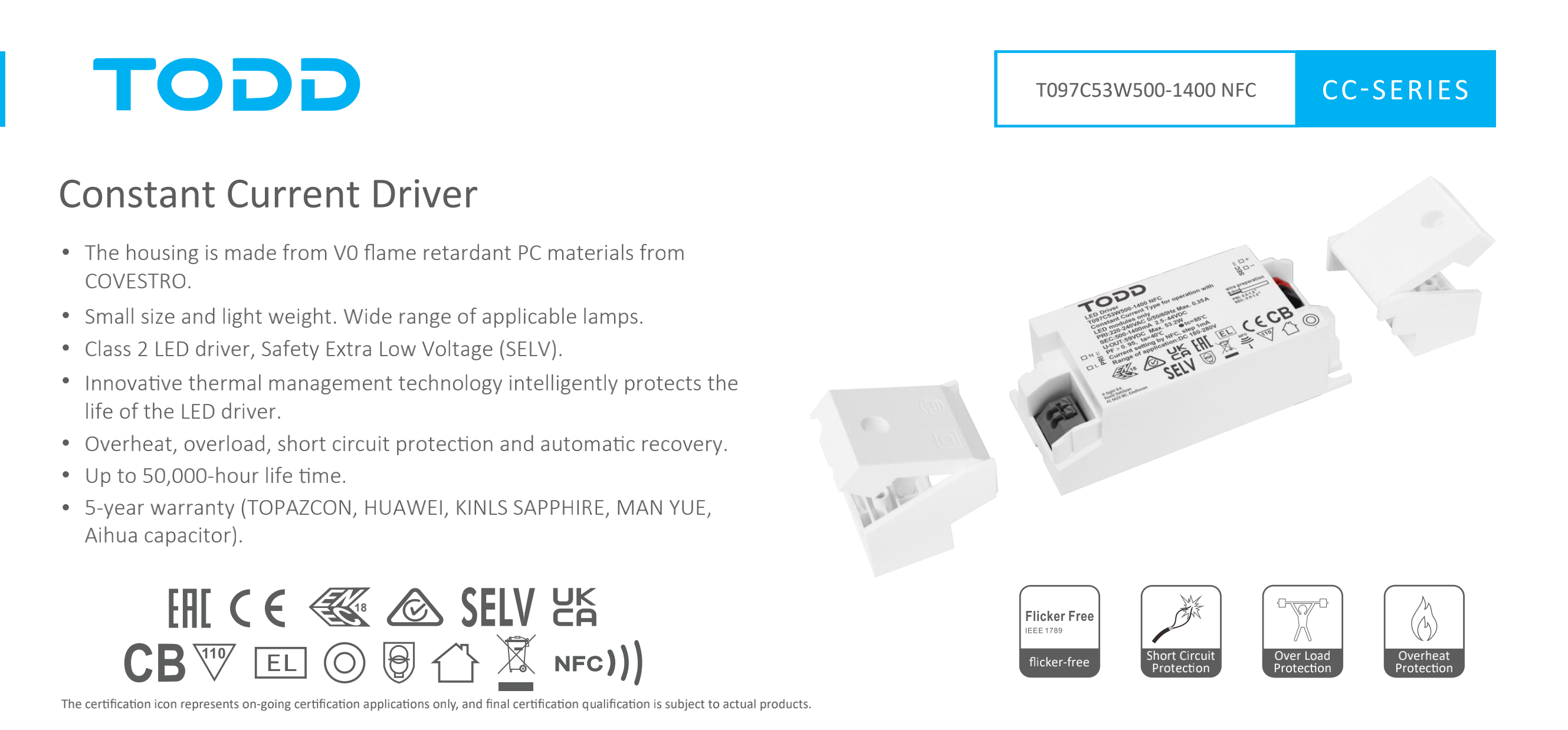 led driver T097C53W500-1400 NFC