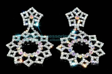 gift set colored rhinestone chandelier earrings