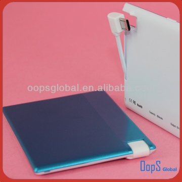 credit card shape built in micro usb power bank