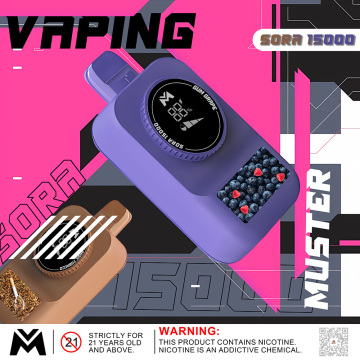 Sora 15000 vape dengan paparan skrin monitor