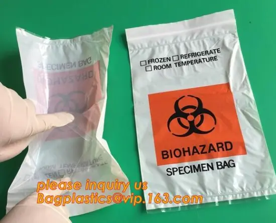 biohazard label ldpe zipper bag, Vinyl Antistatic Zipper Bag, Specimen Transport Zip Bag