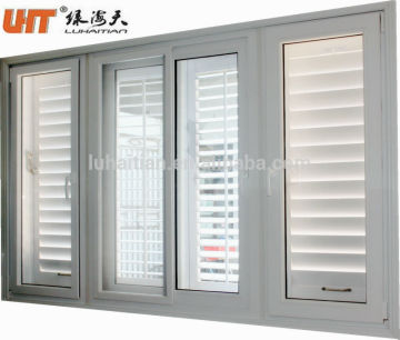 Customized design upvc window shutter / bottom ventilation louvers window