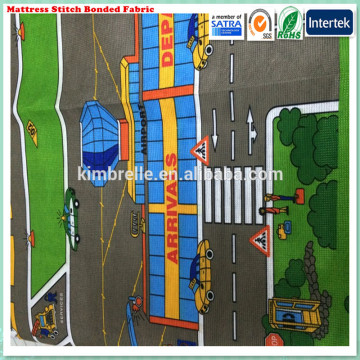 Printed nonwoven stitchbond fabric for mattress using