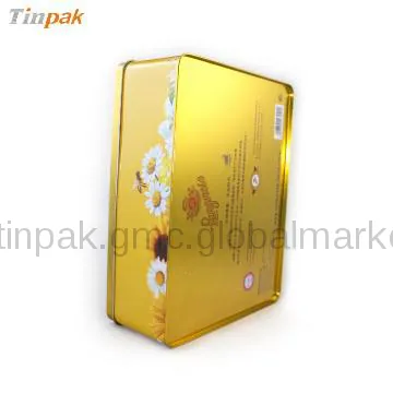 Upscale food packaging , natural bee honey tin cans