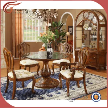 Classical round Solid wood dining room table A19